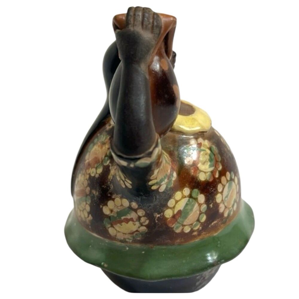 Rare Vintage Chulucanas Peru Signed Sandoval Valdez Pottery Figurine Folk Decor - Picture 5 of 11